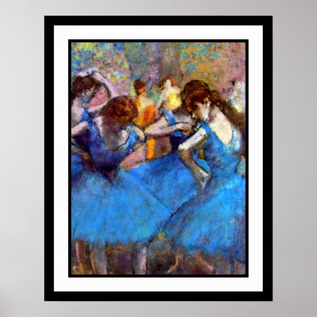 Affiches Edgar Degas - Dancers In Blue - Ballet Dance Lover (Devant)