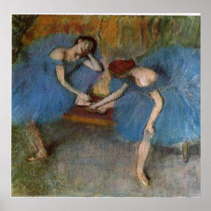Affiches Edgar Degas - Deux Danseurs Blue Tutu Redhead Danc