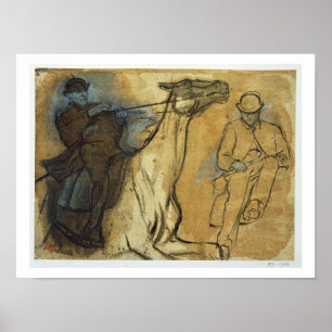Affiches Edgar Degas   deux études des cavaliers