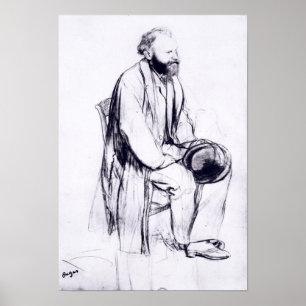 Affiches Edgar Degas Étude pour un portrait de Manet