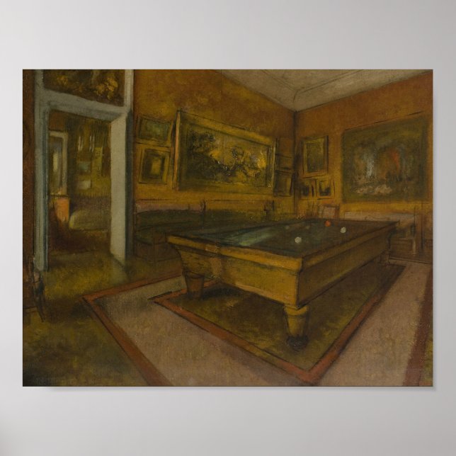 Affiches Edgar Degas - Salle de billard à Menil-Hubert (Devant)