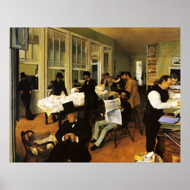 Affiches Edgar Degas Un bureau de coton à la Nouvelle-Orléa (Devant)