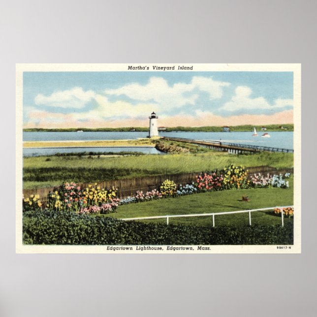 Affiches Edgartown Lighthouse Martha's Vineyard c1925 (Devant)