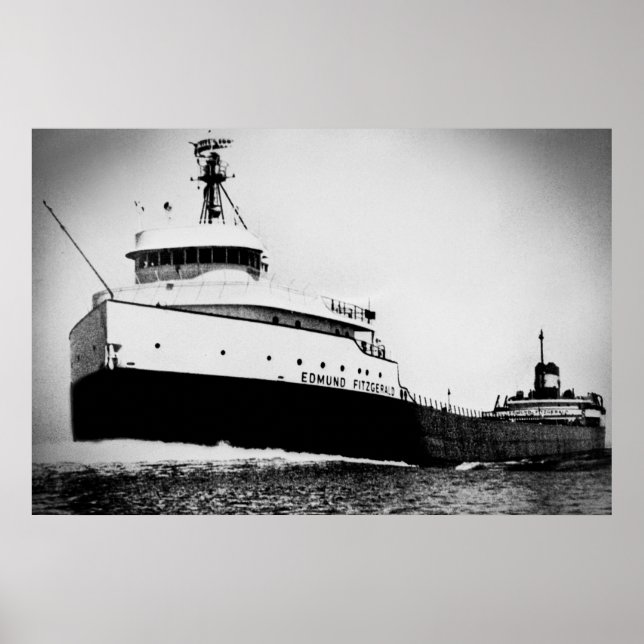 Affiches Edmund Fitzgerald Maritime Vintage Grands Lacs (Devant)