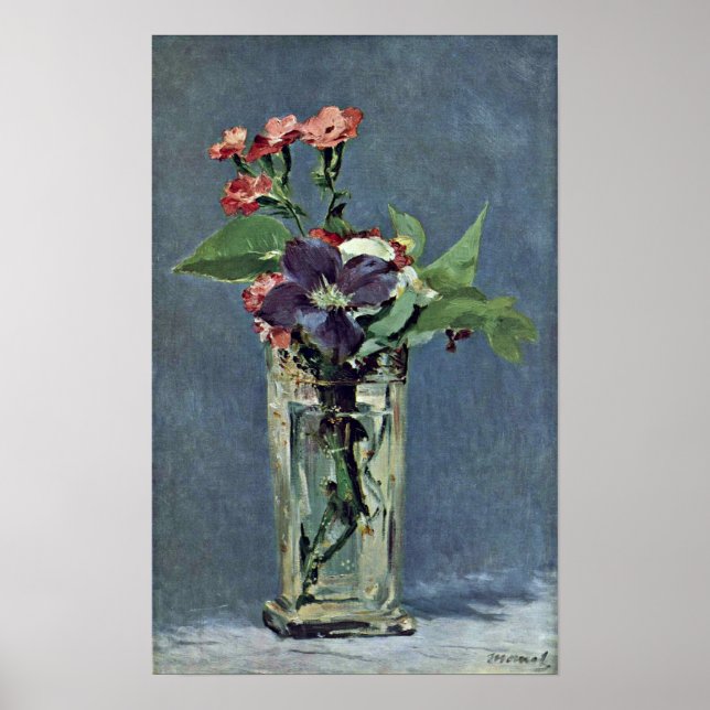 Affiches edouard Manet - Carnations and Clematis (Devant)