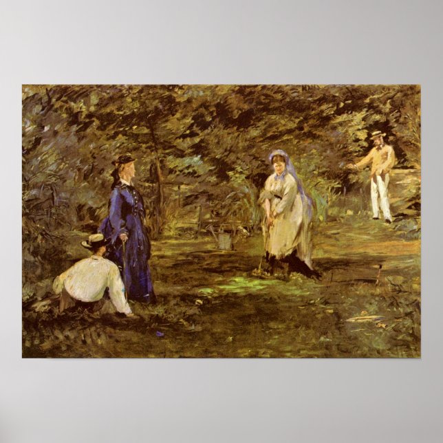 Affiches edouard Manet - jeu de croquet (Devant)