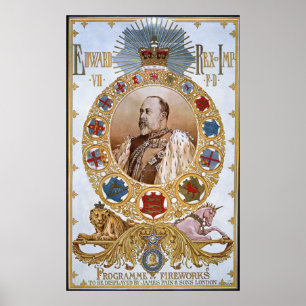 Affiches Edouard VII, programme des feux d'artifice