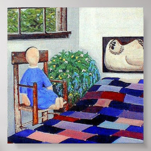 Affiches Édredon de patchwork amish de n de poupée