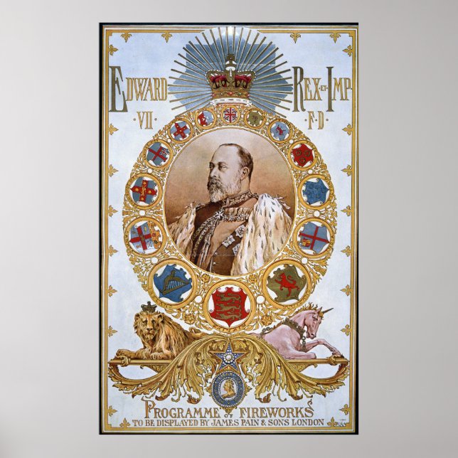 Affiches Edward VII, Programme des feux d'artifice (Devant)