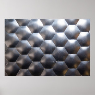 Affiches Effet Hexagon 3D - Texture Motif métallique -