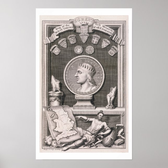 Affiches Egbert (d.839) Roi des Saxons Occidentaux, Premièr (Devant)