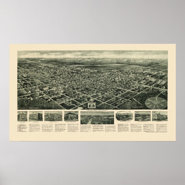 Affiches Egg Harbour City, NJ Panoramic Map - 1924 (Devant)