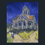 Affiches Église à Auvers-sur-Oise par Vincent Van Gogh<br><div class="desc">L'église d'Auvers-sur-Oise, Vue de la Chevet par Vincent Van Gogh, huile sur toile 1890, est une peinture paysagère d'une ancienne cathédrale de style gothique massive à l'abside arrondie et au clocher haut d'une colline éclairée et herbacée dans un ciel bleu foncé et tourbillonnant. Au premier plan sur la route fourrée...</div>