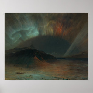 Affiches Église de Frederic Edwin - l'aurore Borealis