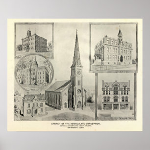 Affiches Église de la conception impeccable, Waterbury
