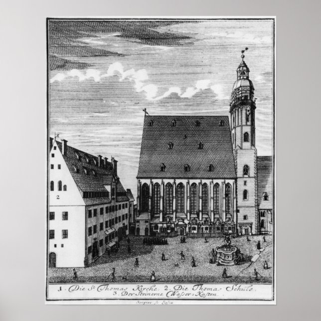 Affiches Eglise et école St. Thomas à Leipzig, 1723 (Devant)
