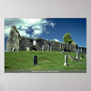 Affiches Église ruinée, île de Skye, Ecosse