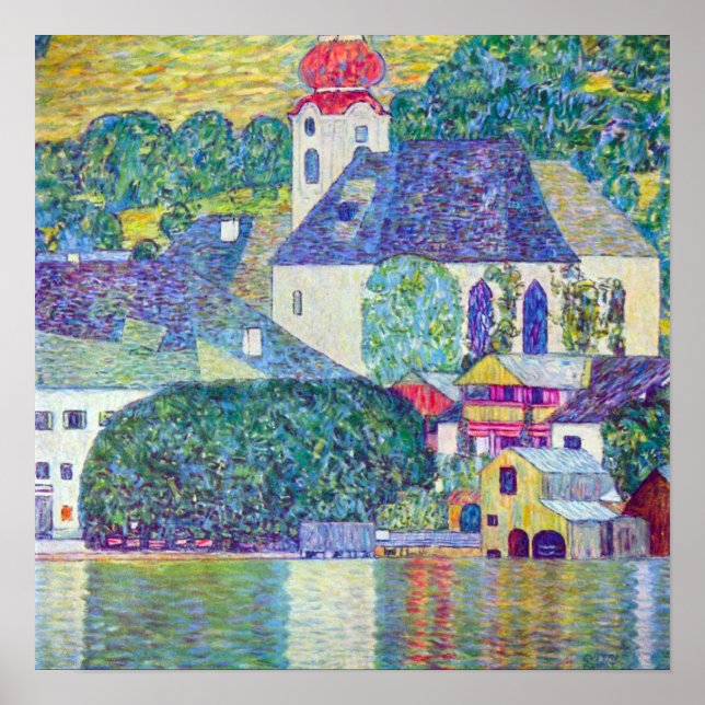 Affiches Eglise St Wolfgang par Gustav Klimt, Art Victorien (Devant)