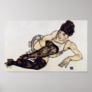 Affiches Egon Schiele - Femme aux bas verts