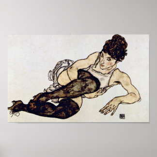 Affiches Egon Schiele - Femme aux bas verts