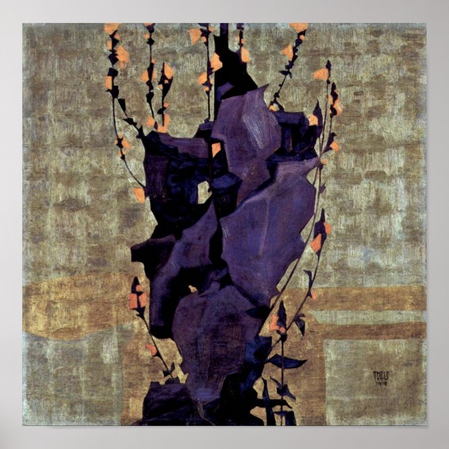 Affiches Egon Schiele - Fleurs stylisées encore vie (Devant)