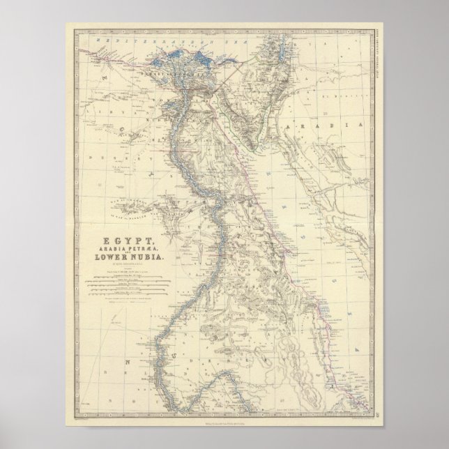 Affiches Egypte, Arabie Petraea, Nubie (Devant)