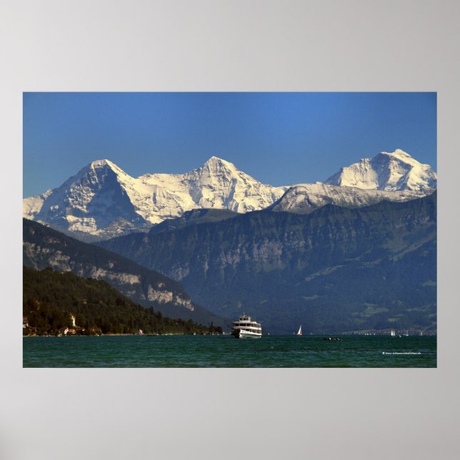Affiches Eiger, Mönch & Jungfrau, Thunersee, Suisse (Devant)