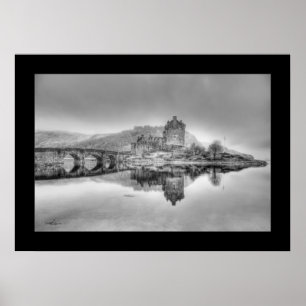 Affiches Eilean Donan Castle en Ecosse, (noir et blanc)