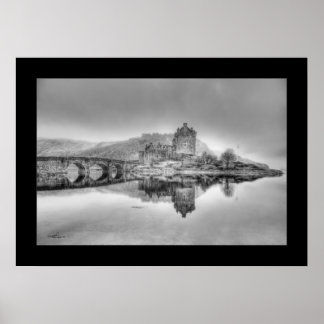 Affiches Eilean Donan Castle en Ecosse, (noir et blanc)