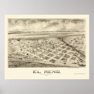 Affiches EL Reno, carte panoramique d'OK - 1891