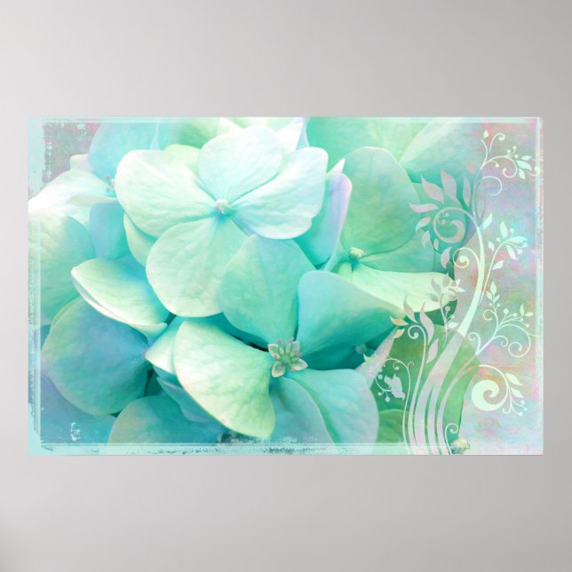 Affiches Elation, Menthe, Aqua Hydrangea (Devant)