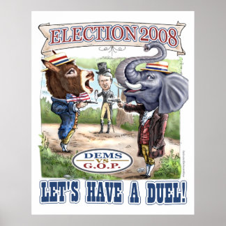 Affiches Élection de duel politique Mascot 2008