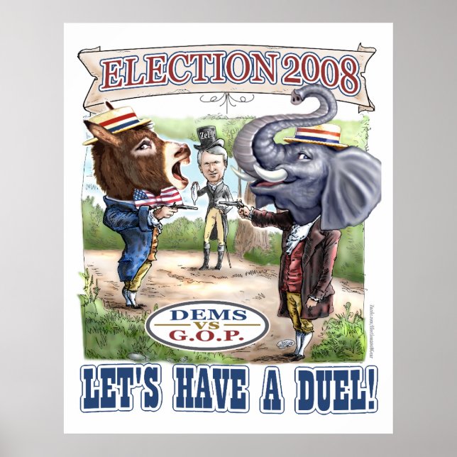Affiches Élection de duel politique Mascot 2008 (Devant)