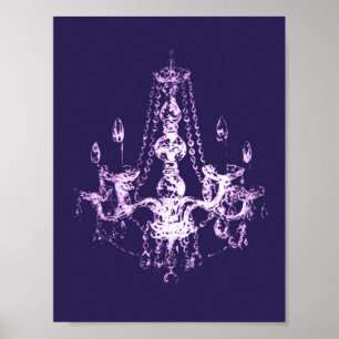 Affiches Élégance du lustre POUVE CANVAS & TAILLE OPTIONS -