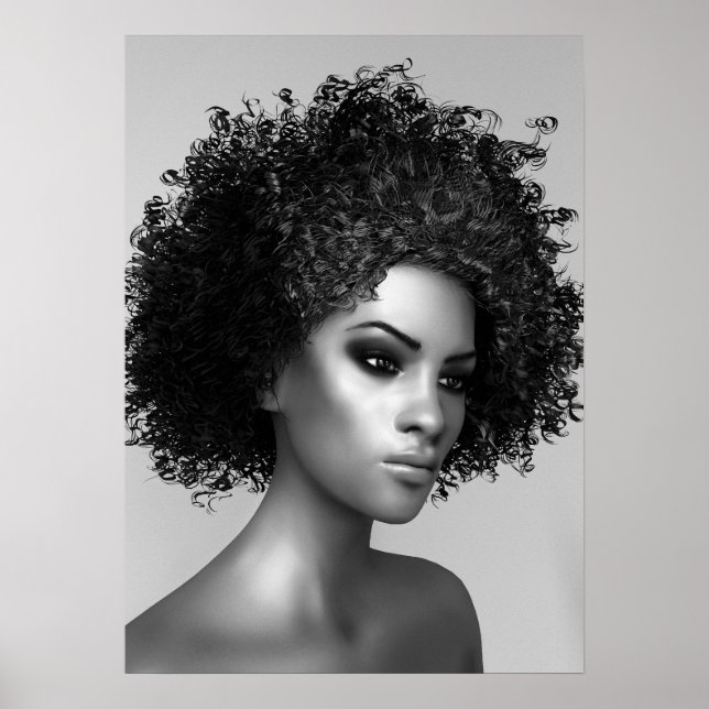 Affiches Elégant cheveux afro (Devant)
