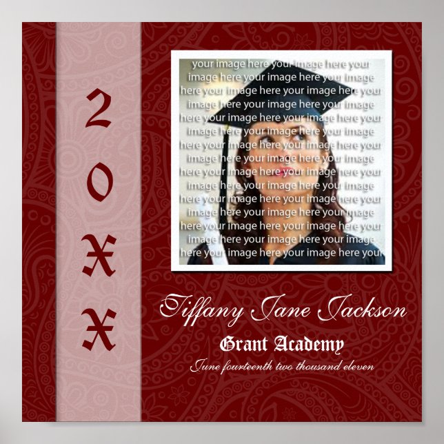 Affiches Elégant Graduation Photo Collage Wall Art (Devant)