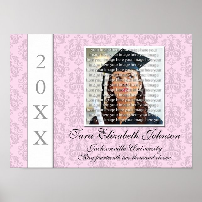 Affiches Elégant Graduation Photo Collage Wall Art (Devant)
