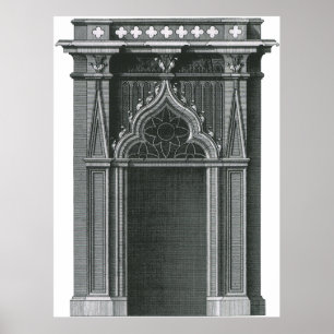 Affiches Élément architectural ancien, porte gothique