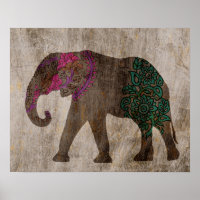Eléphant asiatique tribal zen