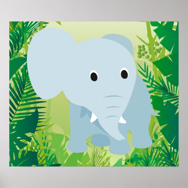 Affiches Eléphant Bébé mignon (Devant)