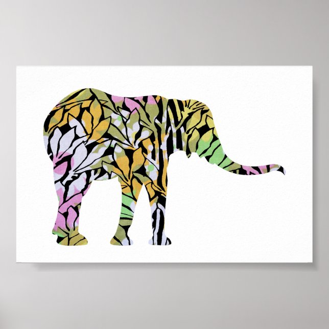 Affiches Éléphant Coloré (Devant)