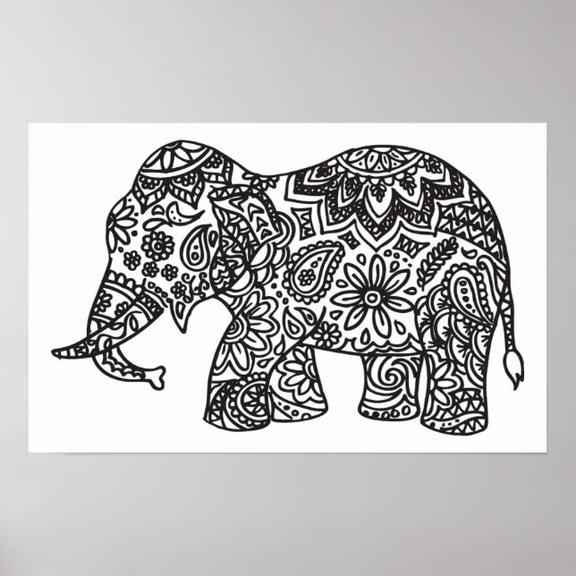 Affiches Eléphant de Doodle 2 (Devant)