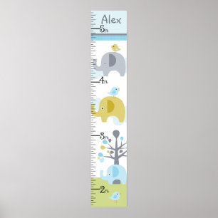 Affiches Elephant Love Growth Chart Gardez à 8x44!