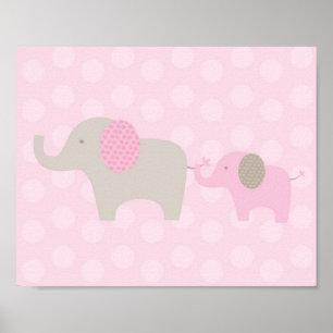 Affiches Elephant Parade rose Taupe Pur Cristal