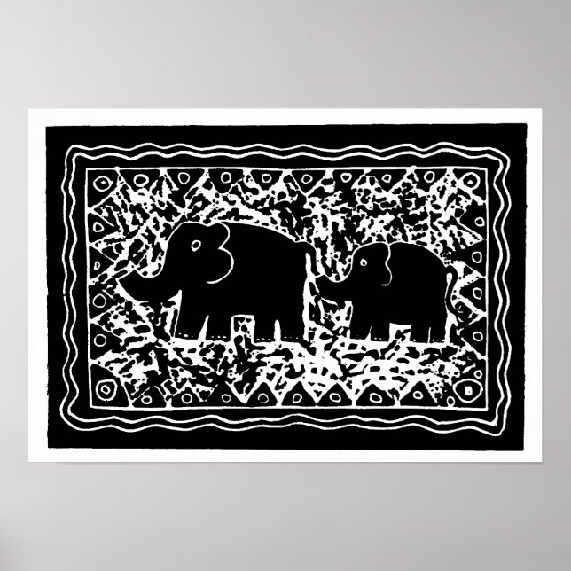 Affiches Éléphant & Veau (Devant)