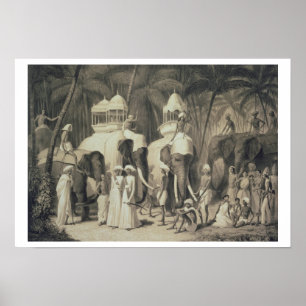 Affiches Éléphants du rajah de Travandrum, de 'voyage