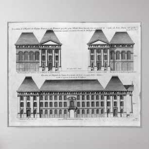 Affiches Élévation de l'hôpital des Enfants Trouves