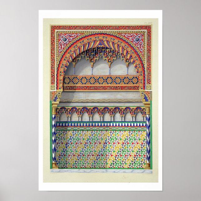 Affiches Elevation of an alcove in the Pateo del Agua, Alha (Devant)