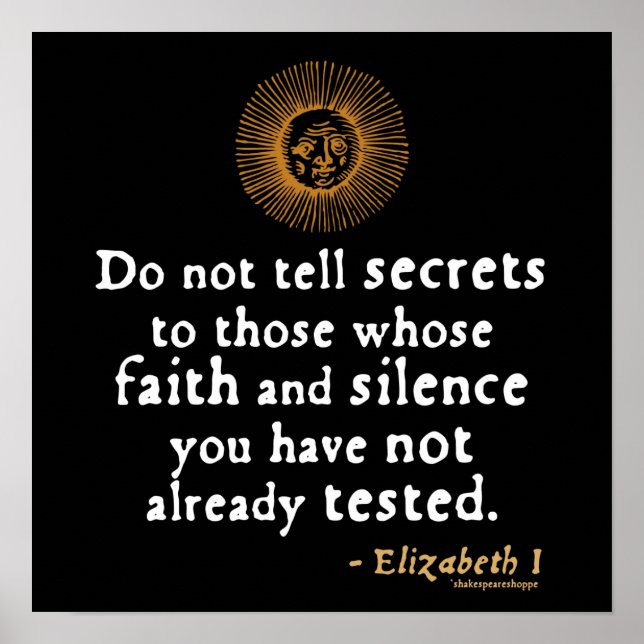 Affiches Elizabeth I Citation sur la confiance (Devant)