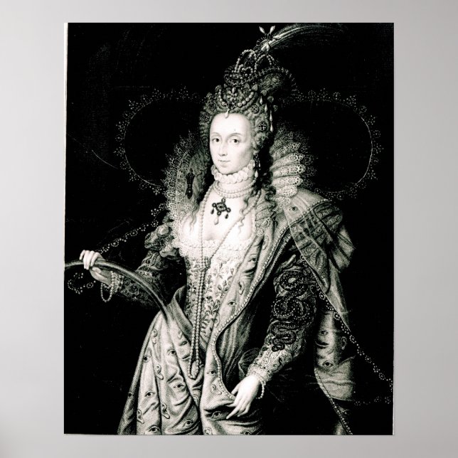 Affiches Elizabeth I dessinée par W.Derby et gravée par (Devant)